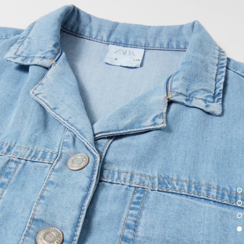 Zara Crop Flowy Denim Shirt - Picture 4 of 10